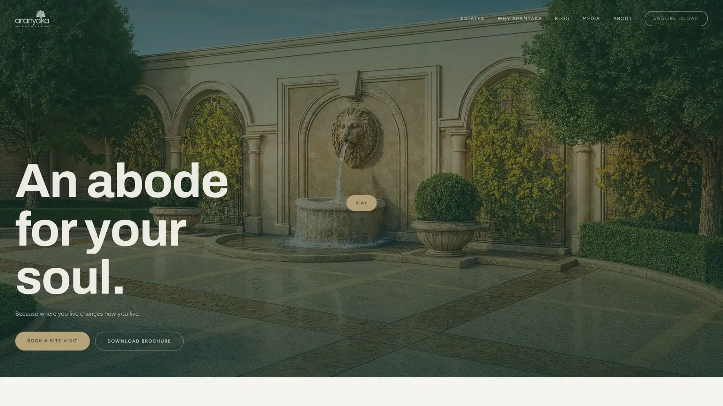 Aranyaka Estates website