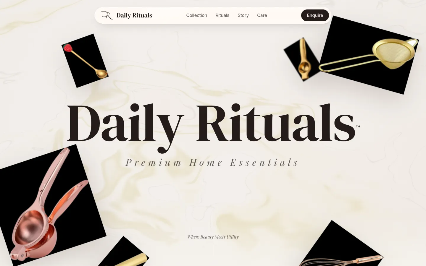 Daily Rituals website on desktop