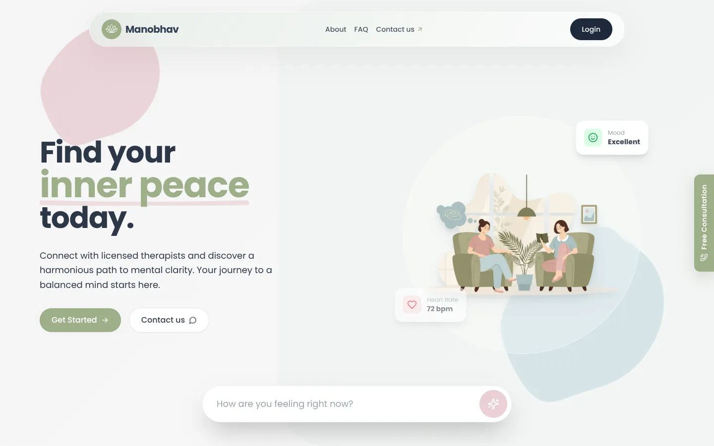 Manobhav website on desktop