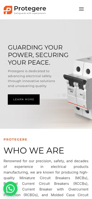 Protegere website on a phone