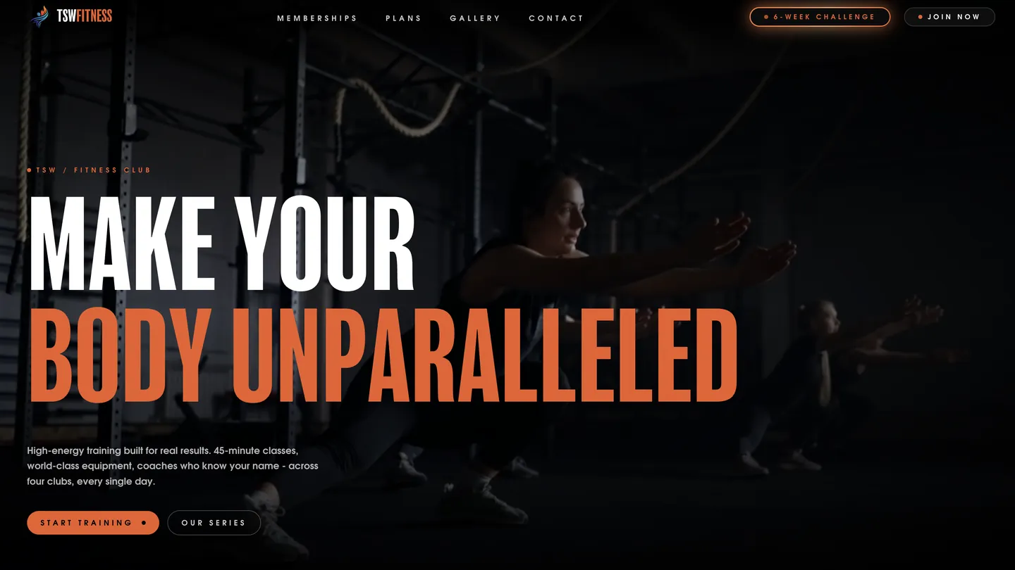 TSW Fitness website